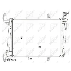 Hladnjak, hlađenje motora NRF NRF 53193 IC-D11D62