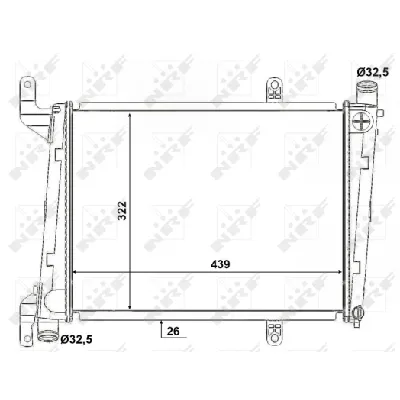 Hladnjak, hlađenje motora NRF NRF 53193 IC-D11D62