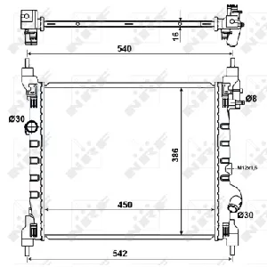 Hladnjak, hlađenje motora NRF NRF 53195 IC-D20328