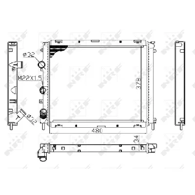 Hladnjak, hlađenje motora NRF NRF 53209A IC-DEB3CF