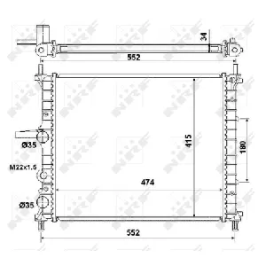 Hladnjak, hlađenje motora NRF NRF 53227 IC-AE56C3