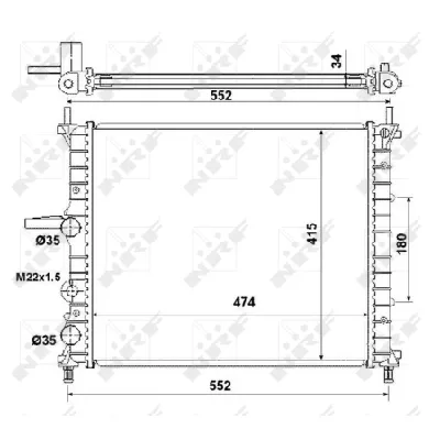 Hladnjak, hlađenje motora NRF NRF 53227 IC-AE56C3