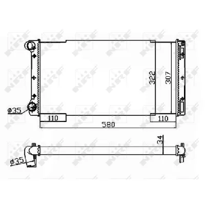 Hladnjak, hlađenje motora NRF NRF 53229 IC-AE56C5