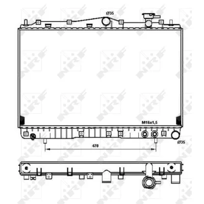 Hladnjak, hlađenje motora NRF NRF 53259 IC-AE56DF