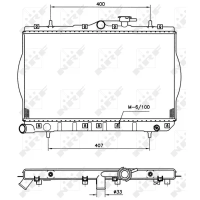 Hladnjak, hlađenje motora NRF NRF 53260 IC-AE56E0