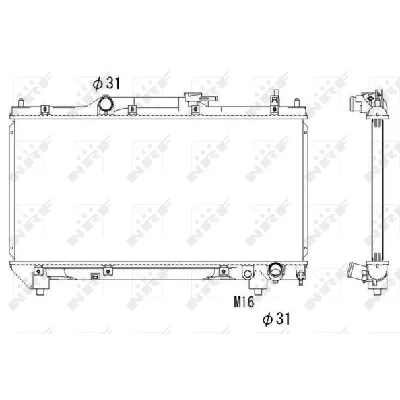 Hladnjak, hlađenje motora NRF NRF 53267 IC-AE56E7