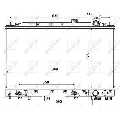 Hladnjak, hlađenje motora NRF NRF 53274 IC-AE56EC