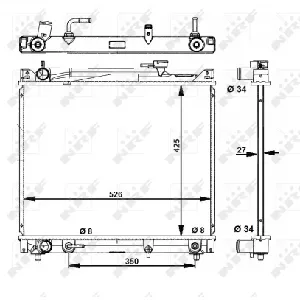 Hladnjak, hlađenje motora NRF NRF 53289 IC-C2FF4A