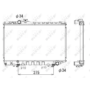Hladnjak, hlađenje motora NRF NRF 53334 IC-AE571B