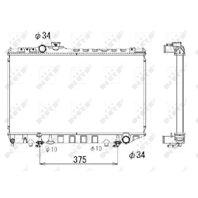 Hladnjak, hlađenje motora NRF NRF 53334 IC-AE571B