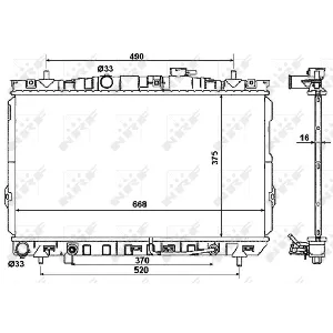 Hladnjak, hlađenje motora NRF NRF 53356 IC-AE574B