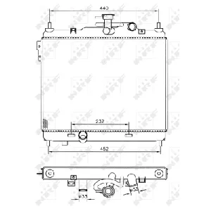 Hladnjak, hlađenje motora NRF NRF 53360 IC-AE574E