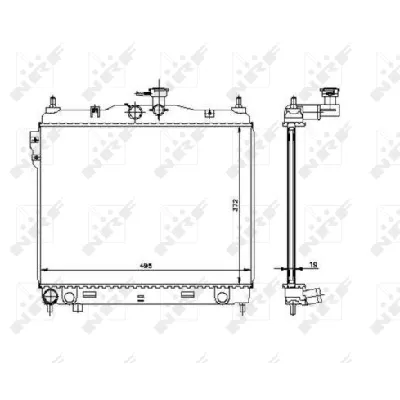 Hladnjak, hlađenje motora NRF NRF 53361 IC-AE574F