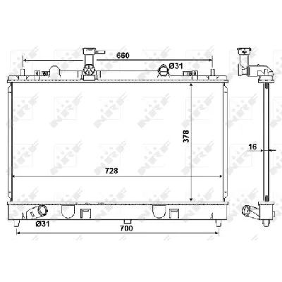 Hladnjak, hlađenje motora NRF NRF 53383 IC-AE5762