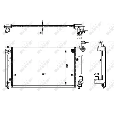 Hladnjak, hlađenje motora NRF NRF 53398 IC-C2FF5E