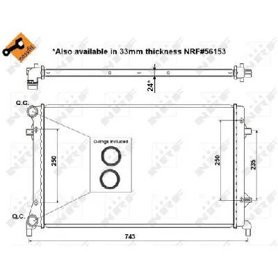 Hladnjak, hlađenje motora NRF NRF 53405 IC-AE576F