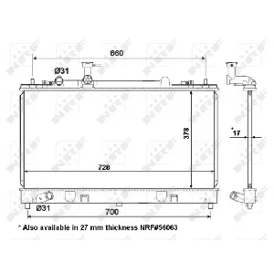Hladnjak, hlađenje motora NRF NRF 53412 IC-AE5775