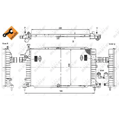 Hladnjak, hlađenje motora NRF NRF 53415 IC-AE5776