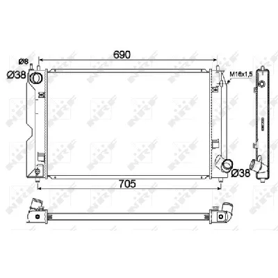 Hladnjak, hlađenje motora NRF NRF 53421 IC-AE577C