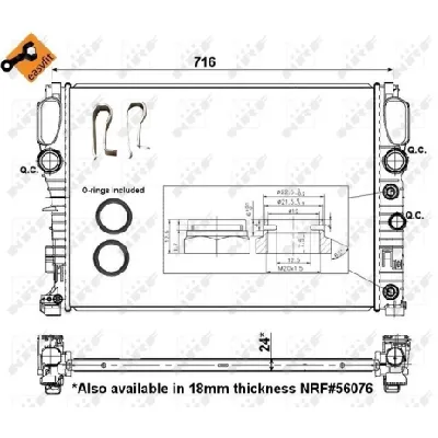 Hladnjak, hlađenje motora NRF NRF 53423 IC-AE577D
