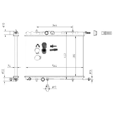 Hladnjak, hlađenje motora NRF NRF 53424A IC-D81822