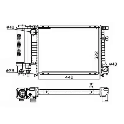 Hladnjak, hlađenje motora NRF NRF 53426A IC-DEB3D0