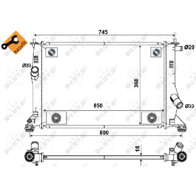 Hladnjak, hlađenje motora NRF NRF 53465 IC-C3CB17