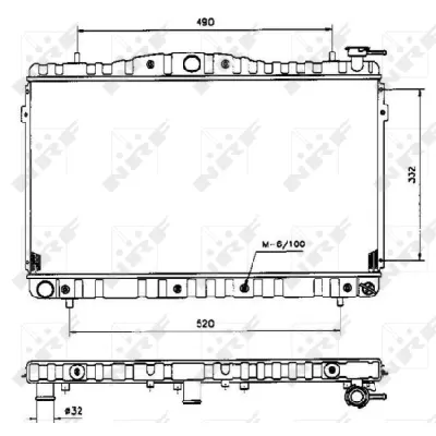 Hladnjak, hlađenje motora NRF NRF 53504 IC-AE579C