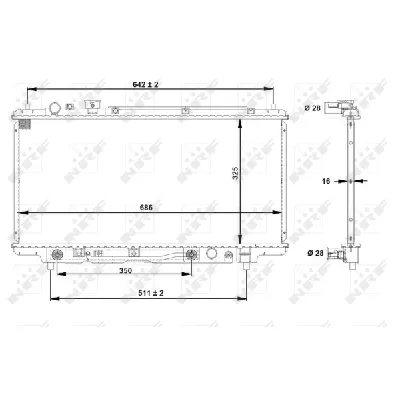 Hladnjak, hlađenje motora NRF NRF 53519 IC-AE5720