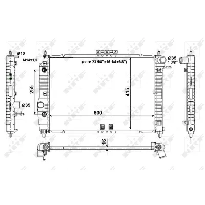 Hladnjak, hlađenje motora NRF NRF 53639 IC-AE57AA