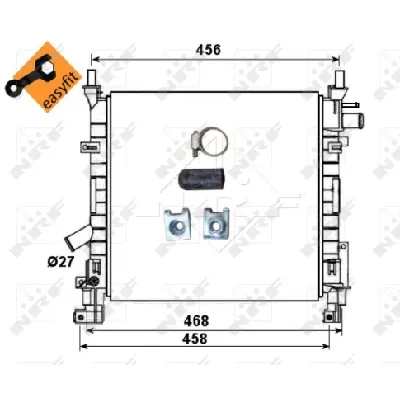 Hladnjak, hlađenje motora NRF NRF 53651 IC-AE57B4