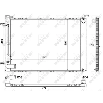 Hladnjak, hlađenje motora NRF NRF 53681 IC-C3CB7C