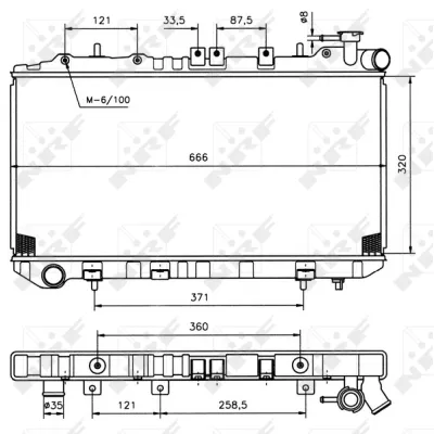 Hladnjak, hlađenje motora NRF NRF 536864 IC-AE5B0D