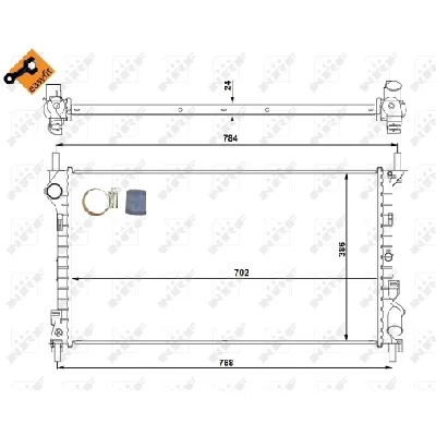 Hladnjak, hlađenje motora NRF NRF 53713 IC-C2FFA2