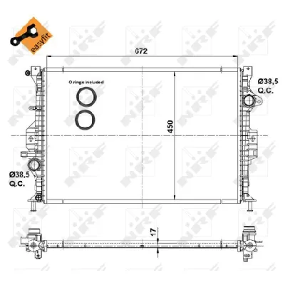 Hladnjak, hlađenje motora NRF NRF 53737 IC-B782A5