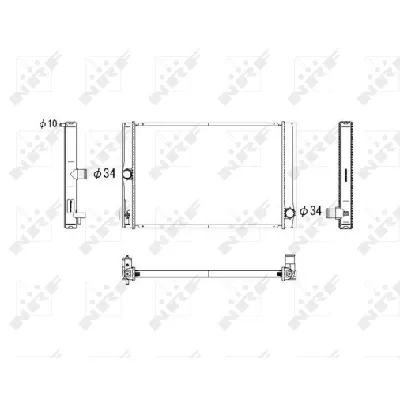 Hladnjak, hlađenje motora NRF NRF 53764 IC-C36940