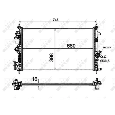 Hladnjak, hlađenje motora NRF NRF 53773 IC-BE04FA
