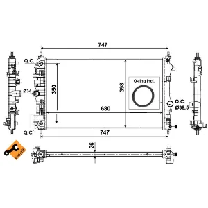 Hladnjak, hlađenje motora NRF NRF 53777 IC-C2FFC2