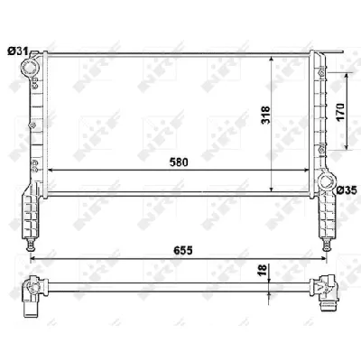 Hladnjak, hlađenje motora NRF NRF 53788 IC-C3CA99