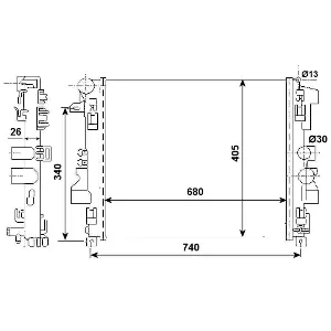 Hladnjak, hlađenje motora NRF NRF 53801 IC-C2FFC7