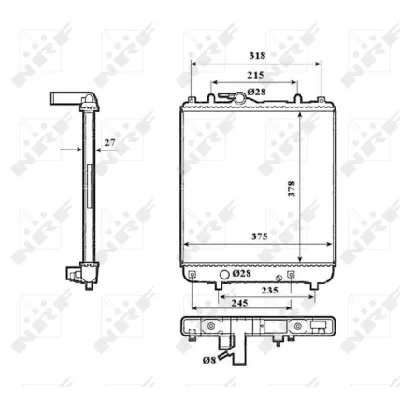 Hladnjak, hlađenje motora NRF NRF 53825 IC-C3CA5D