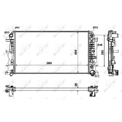 Hladnjak, hlađenje motora NRF NRF 53833 IC-C0C254