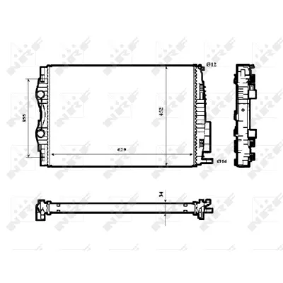 Hladnjak, hlađenje motora NRF NRF 53843 IC-C2FFD9