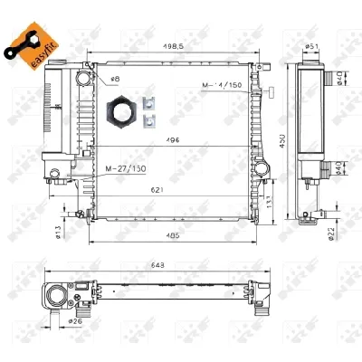Hladnjak, hlađenje motora NRF NRF 53849 IC-C2FFDE