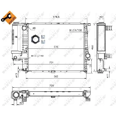 Hladnjak, hlađenje motora NRF NRF 53852 IC-C2FFDF