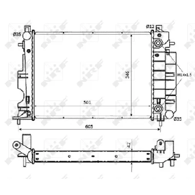 Hladnjak, hlađenje motora NRF NRF 53873 IC-C3C9D1
