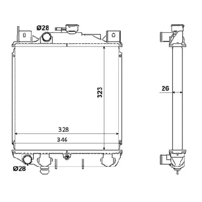 Hladnjak, hlađenje motora NRF NRF 53881 IC-C3CB5E