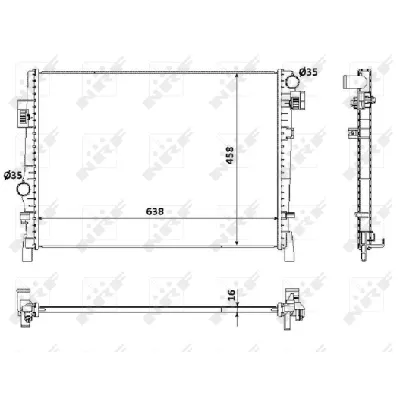 Hladnjak, hlađenje motora NRF NRF 53901 IC-C3CA09