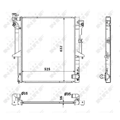 Hladnjak, hlađenje motora NRF NRF 53907 IC-C3CB2A