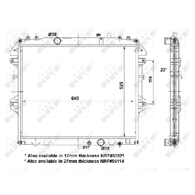 Hladnjak, hlađenje motora NRF NRF 53921A IC-DEB3D2